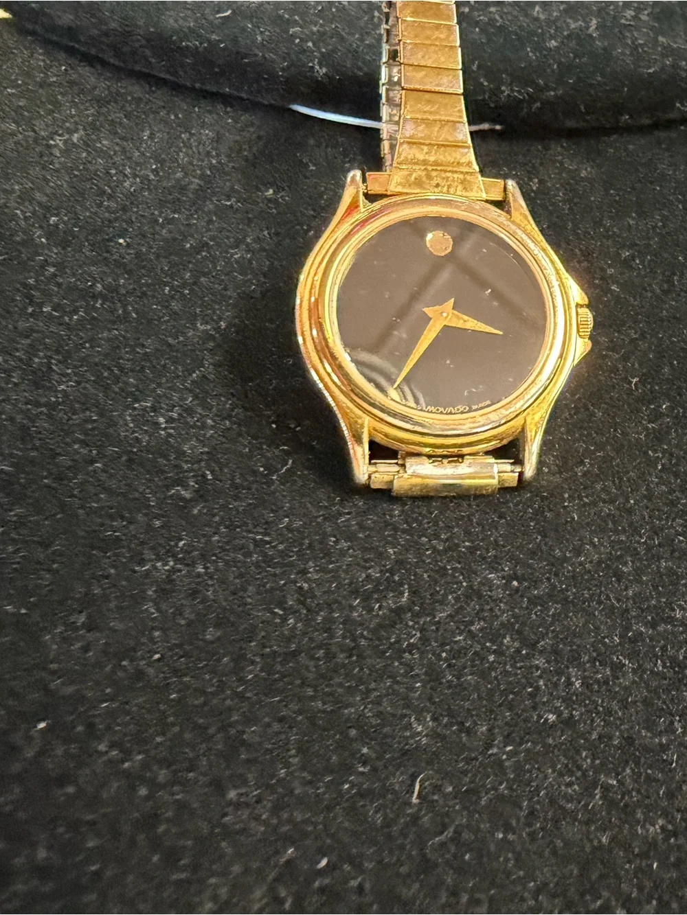 Movado Gold-Tone Classic Watch - Black Dial